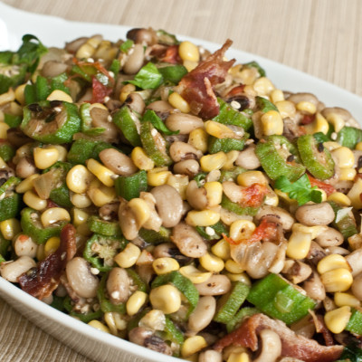 black-eyed-peas,-okra,-corn-and-bacon-plated