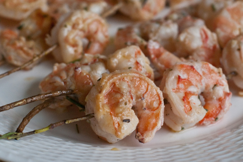 Back To Organic – Rosemary Skewered Shrimp with Fresh Lime Wedges