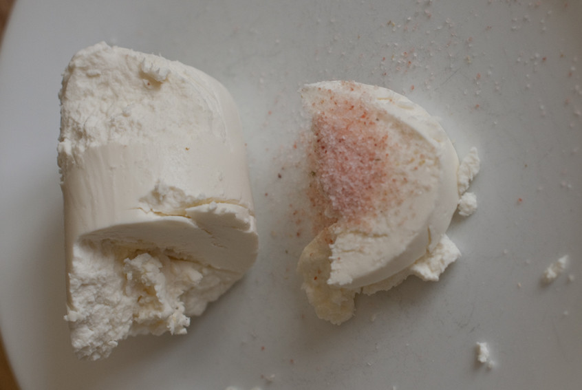 goat-cheese-with-Back-to-Organic-Margarita-Himalayan-Pink-Salt-with-a-zest-of-lime