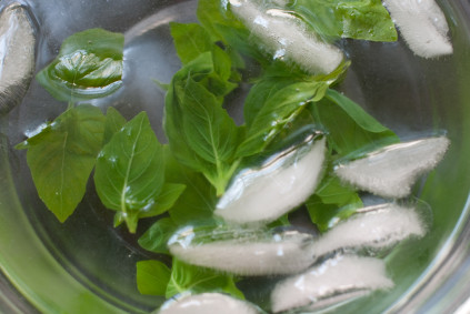 shocking-the-basil-in-an-ice-bath