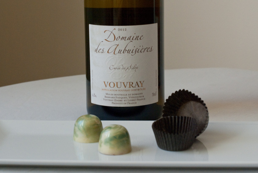2012-Domaine-des-Aibruisieres,-Vouvray,-Chenin-Blanc,-Loire-Valley-paired-with-a-Green-Tea-and-Mint-Bonbon