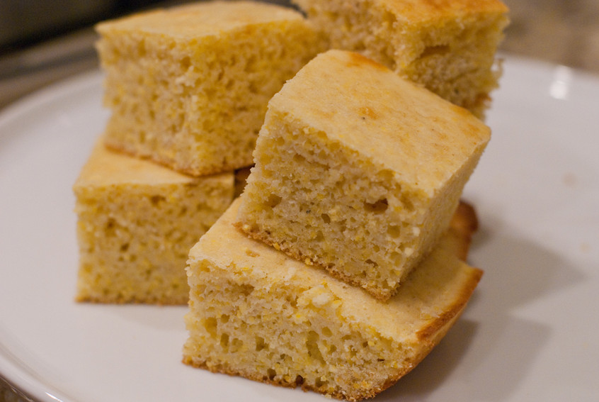 large-squares-of-eggless-cornbread