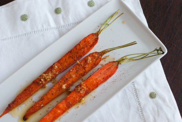 Roasted Carrots with Honey, Garlic and Cumin Lime French Grey
