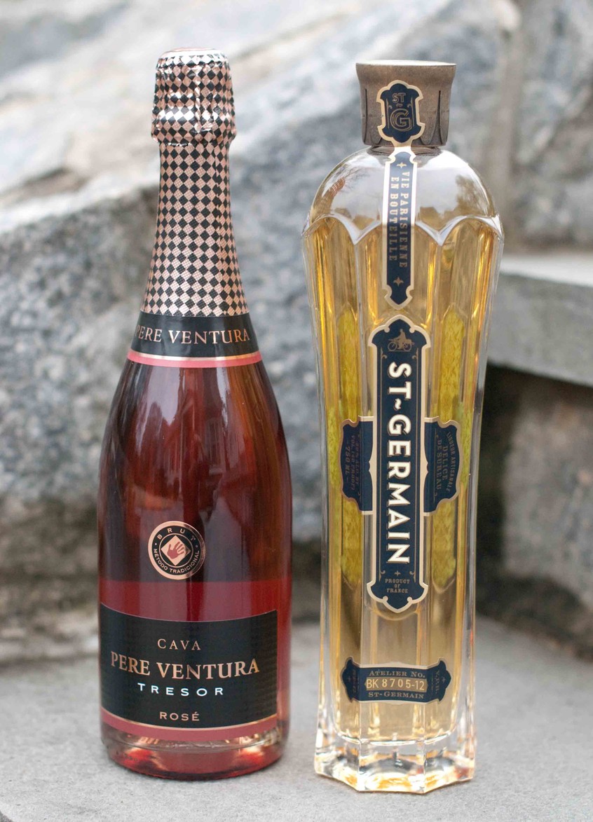 La-Rosette-ingredients-with-a-Brut-Rose-and-St-Germain