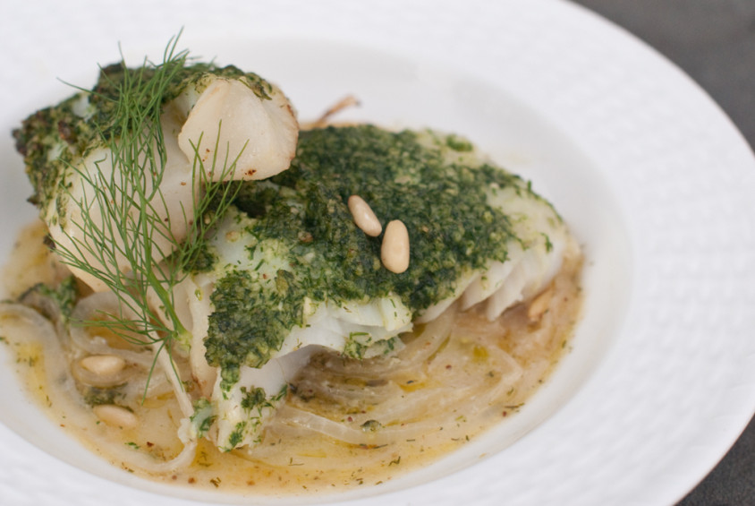 fennel-frond-pesto-encrusted-baked-cod