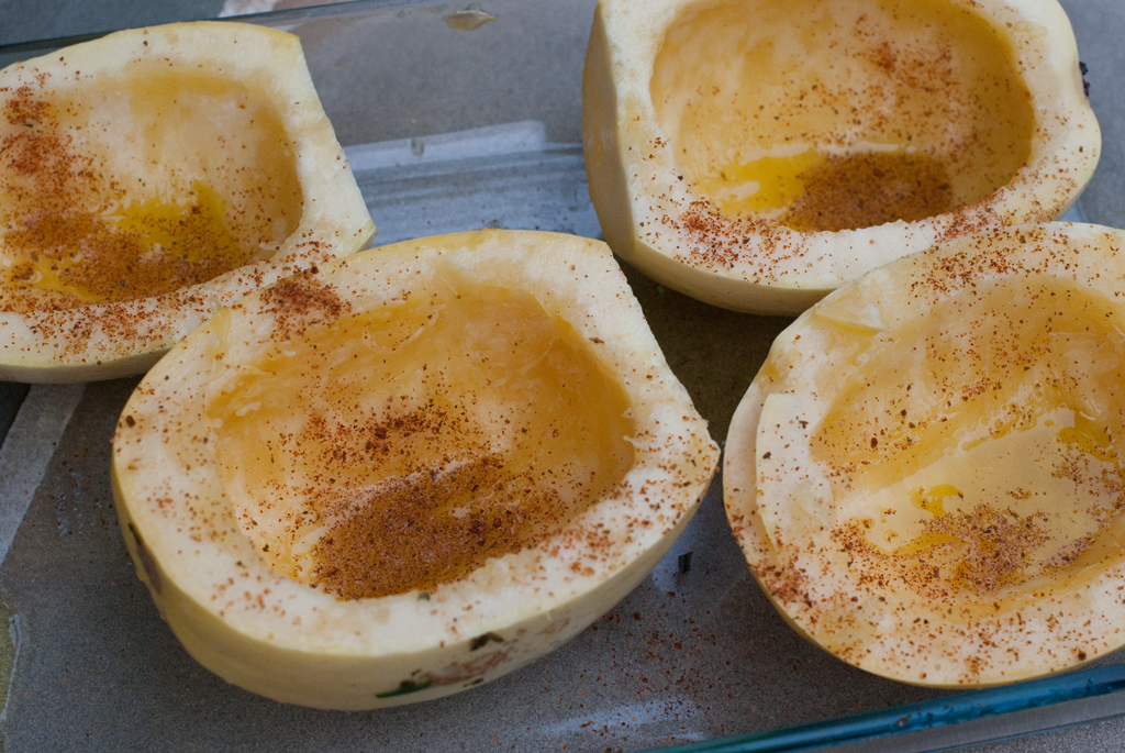 roasting-spaghetti-squash-with-olive-oil-and-Back-to-Organic-cumin-lime-french-grey-salt