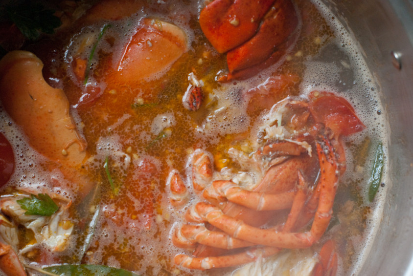 Homemade Lobster Stock - Earth, Food, and Fire